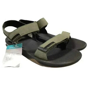 Reef Fanning Baja Mens 13 Strap Sandals Green Olive Faux Leather Vegan NEW